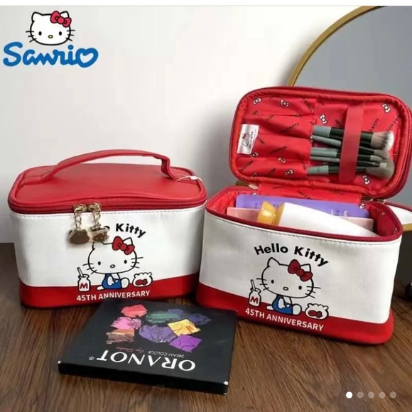 New Hello Kitty Cosmetic Case 45th Anniversary - Picture 1 of 12